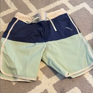 Navy and Mint Swim Board Shorts